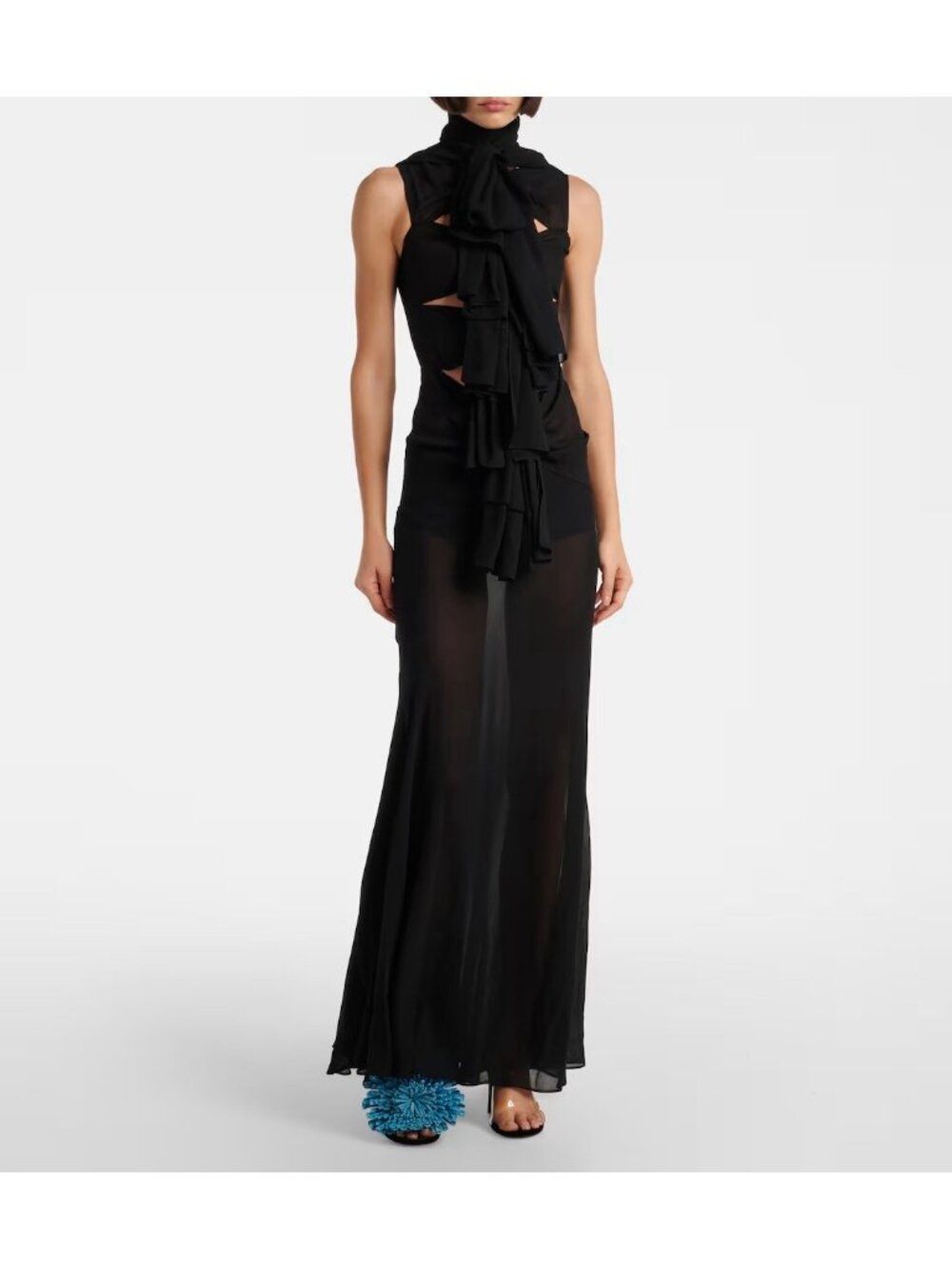 ALAIA Bow Fit Dress in Noir Alaia Black